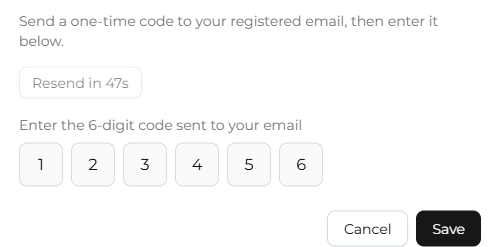 Send email code